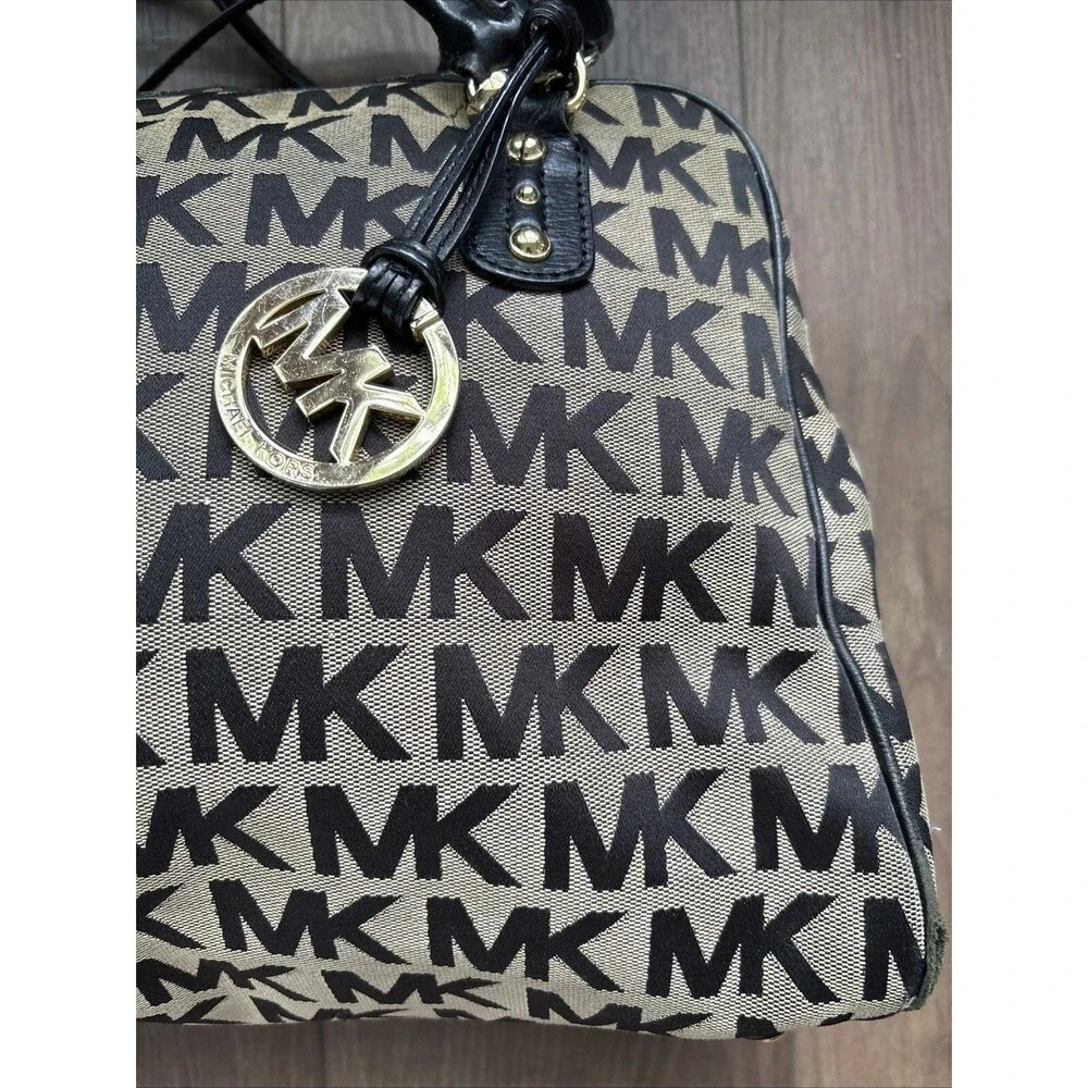 MICHAEL KORS Veronica Convertbl Dome Monogram Satchel Designer Y2K 90s Boho Logo